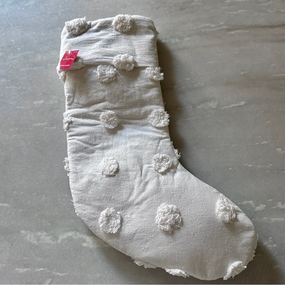 NWT White Textured Christmas Stocking - Wondershop